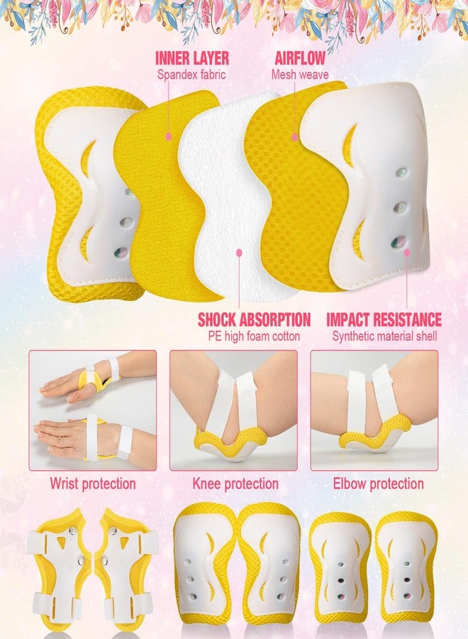 Honoson 7 Pcs Skateboard for Toddlers Beginners Knee Elbow Pads Wrist Guards Gear Set (Cute Unicorn, Age 2-5 Kids 17 x 5'') - Image 3
